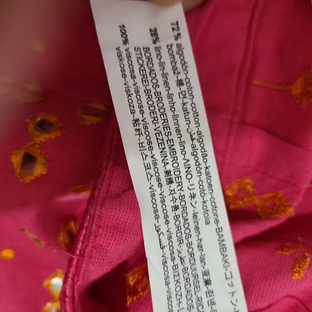 ZARA SHORTS WITH EMBROIDERY FUCHIA COLOR | 7521/254/630 Xs - Picture 8 of 14